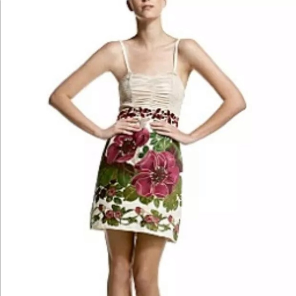 Free People Velvet Floral Gold Tube Party Dress - Picture 6 of 8